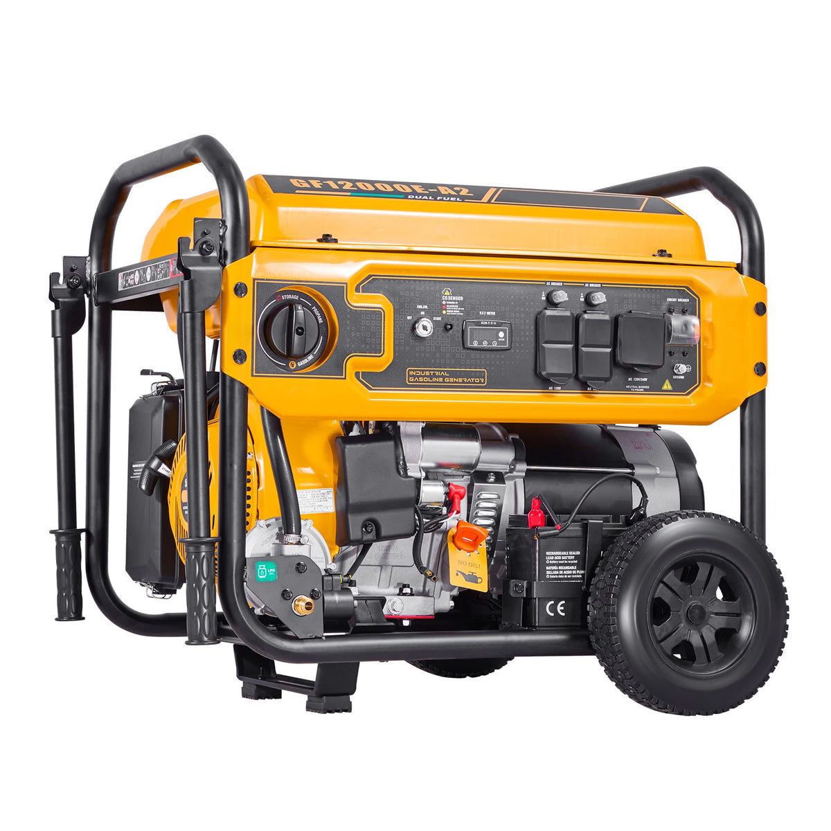 Portable Dual Fuel Generator 13500W Gasoline & 12000W LPG Peak Power — product view 12