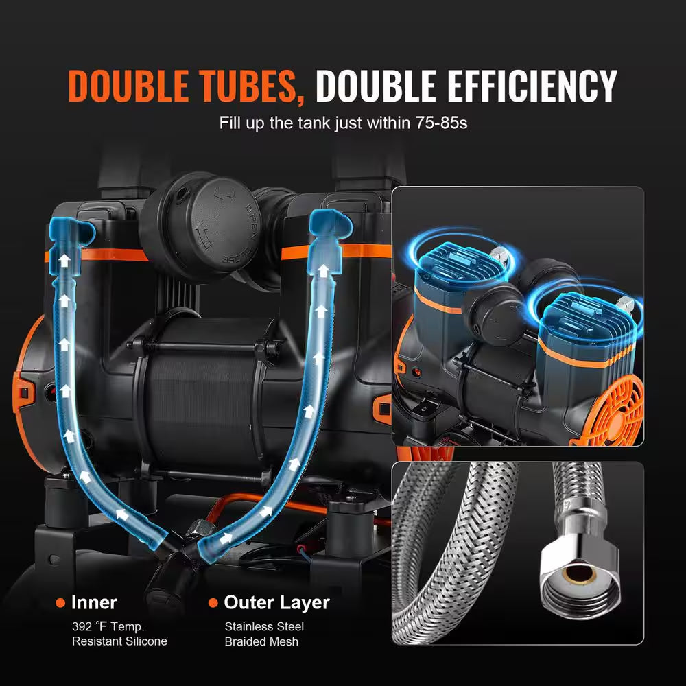 1.2 HP 4.8 Gal. Air Compressor Electric 2.2 CFM 90PSI Oil Free Air Compressor Tank and Max 116 PSI Ultra Compressor — product view 4