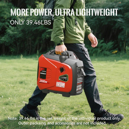 2500W Portable Generator Super Quiet Inverter Generator Ultra Lightweight for Home Backup Outdoor Camping, CO Sensor Protect, EPA, ECO Mode — product view 8