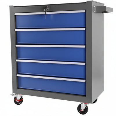 BouPower 5-Drawer Rolling Tool Chest on Wheels Blue