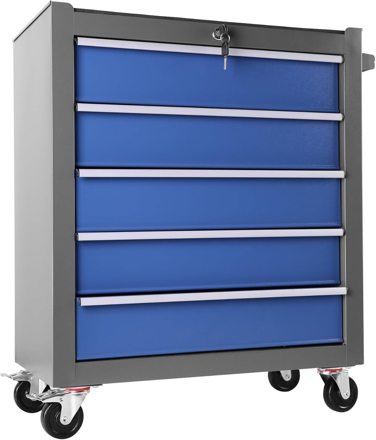 5 Drawers Rolling Tool Chest with Wheels, Rolling Tool Chest, Portable Rolling Tool Box on Wheels, Tool Chest Organizer for Garage, Workshop, Home Crafts Use Blue as Shown — product view 3