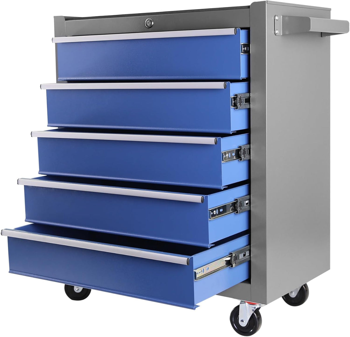 5 Drawers Rolling Tool Chest with Wheels, Rolling Tool Chest, Portable Rolling Tool Box on Wheels, Tool Chest Organizer for Garage, Workshop, Home Crafts Use Blue as Shown — product view 9