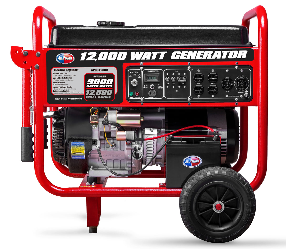 12000 Watt Portable Generator W/ Electric Start, Gas Powered, APGG12000 — product view 3