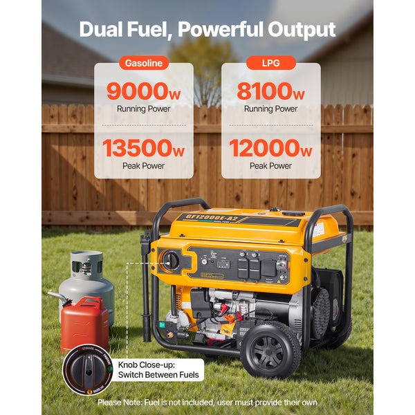 Uimoso 13500W Dual Fuel Portable Generator Gas & LPG