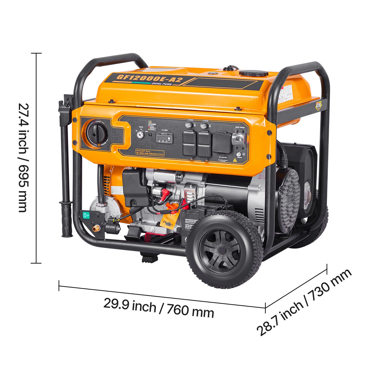 Portable Dual Fuel Generator 13500W Gasoline & 12000W LPG Peak Power — product view 8