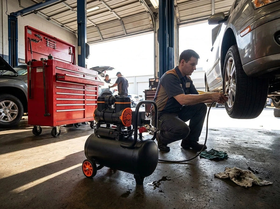 Garage equipment in a working lifestyle setting